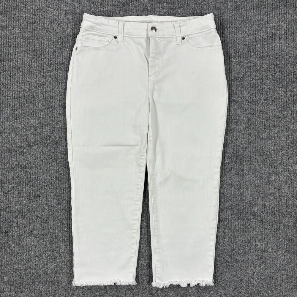 Chico's Perfect Stretch Girlfriend Straight Leg Carpi Jeans Womens 0.5 Raw Hem